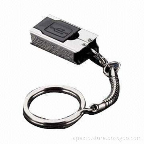 Retractable USB Flash Drives with Metal Key Chain, Comes with Plug-and-play Function